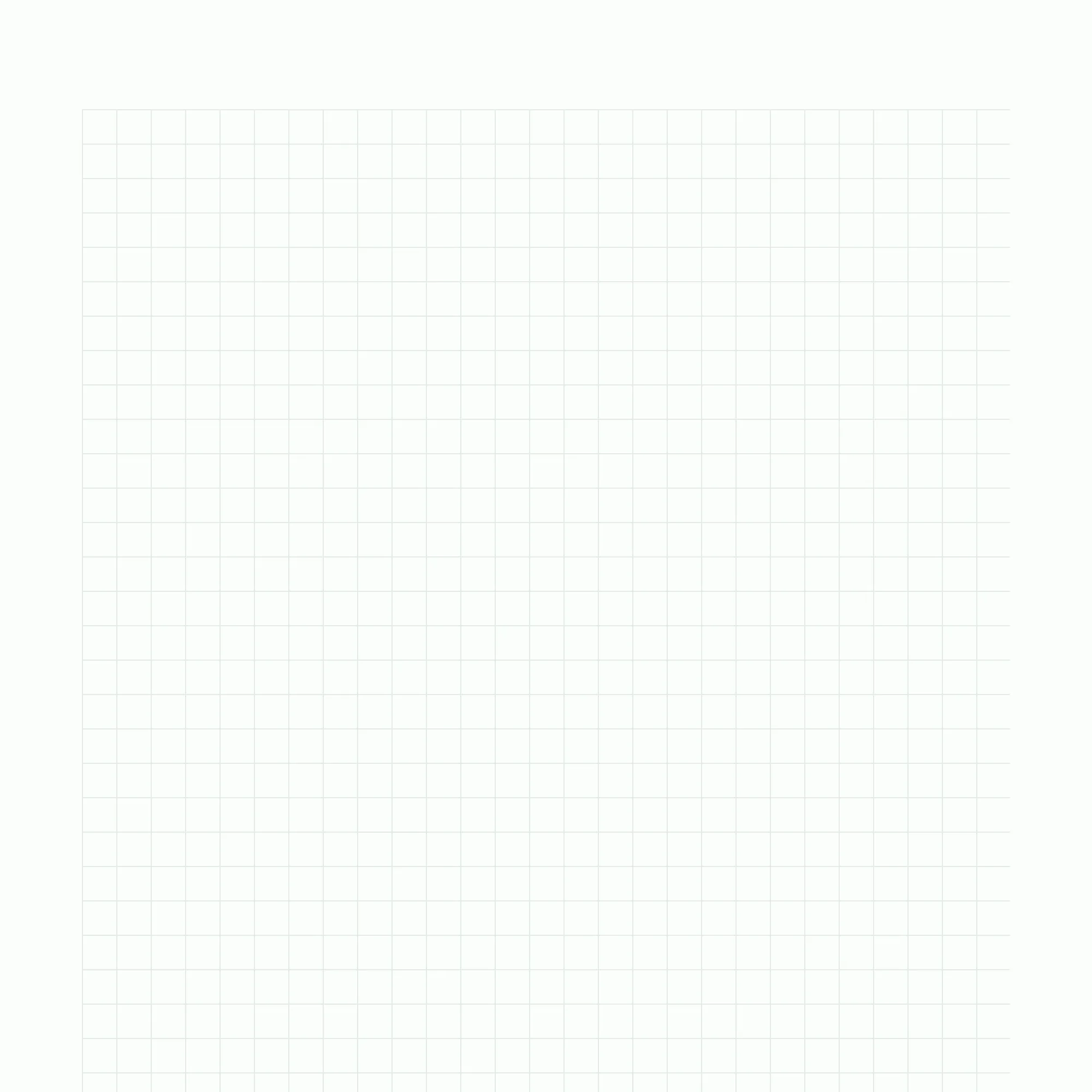 A close view of the fine square grid, the lines four millimetres apart in both directions.