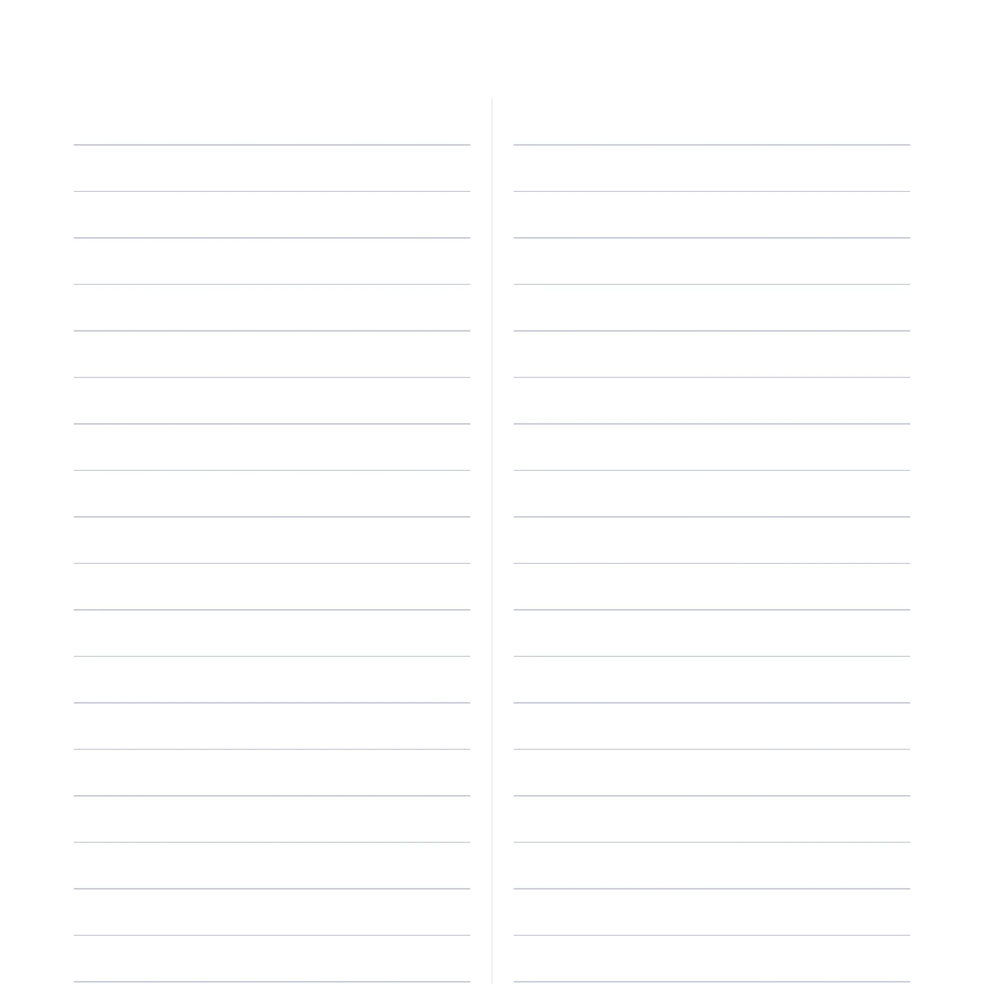 A close view of the two-column ruling, showing the gap down the centre of the page where one column ends and the next begins.